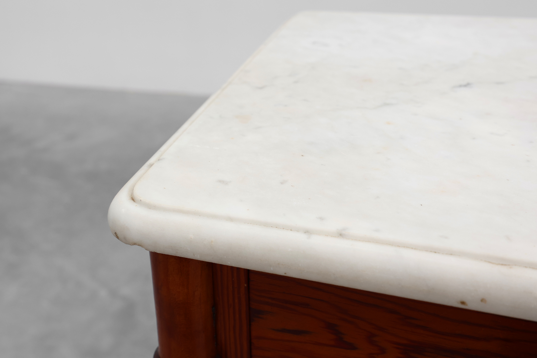 Late 19th century Faux bamboo and marble bedside table, Francethumbnail